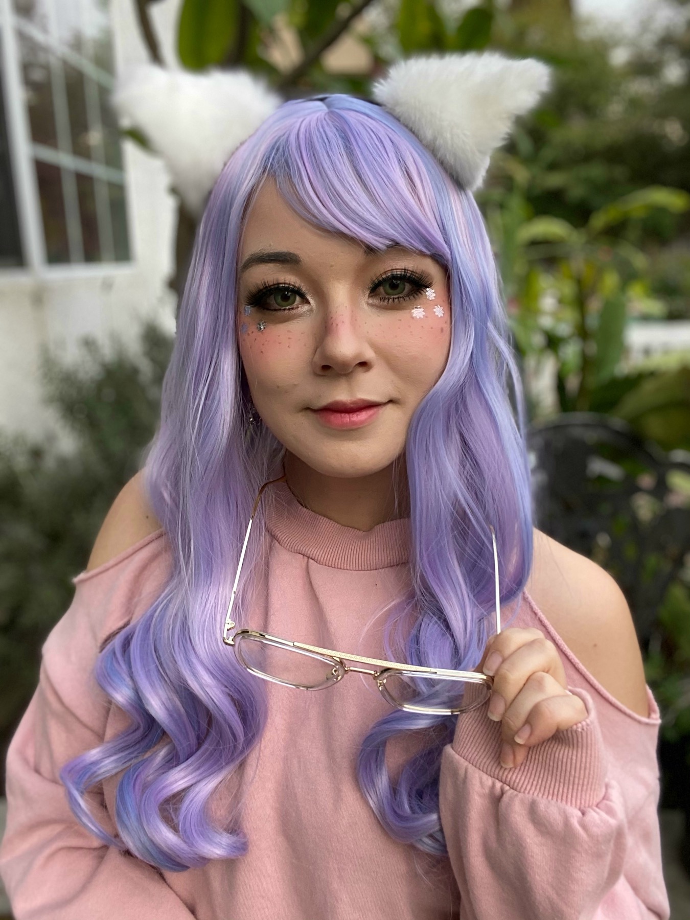 Lavender Lolita Wig With E-Girl Inspired Makeup