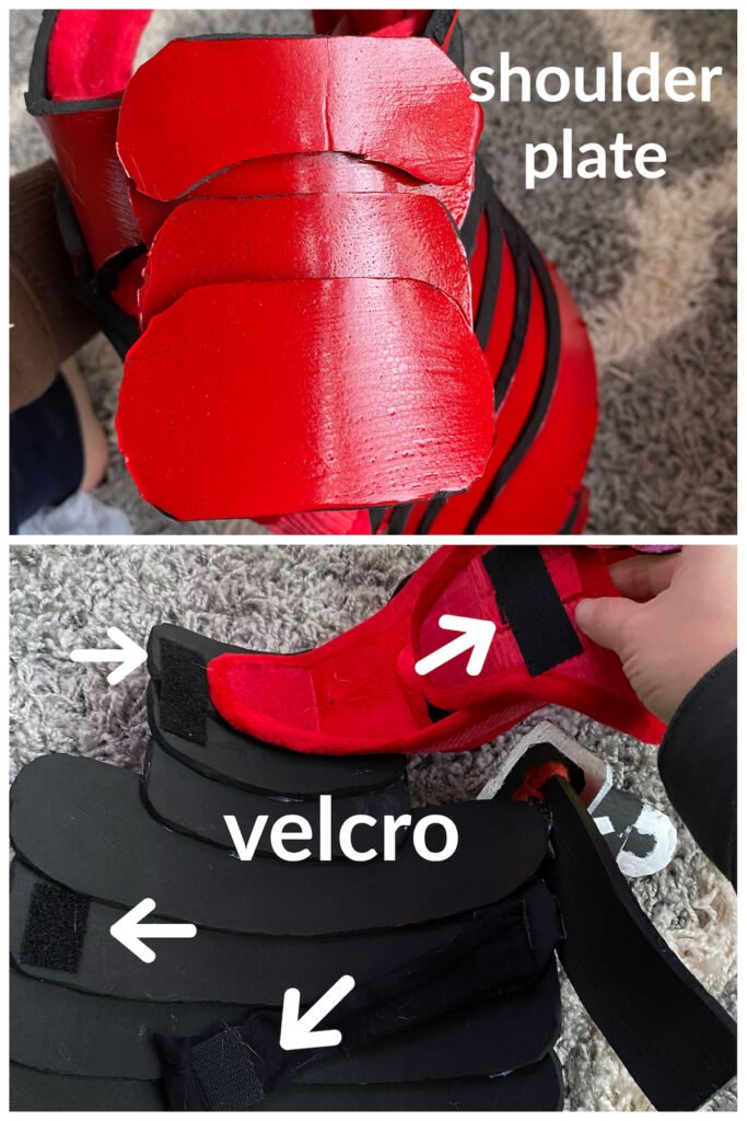shoulder plate and velcro